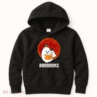 Boooooks Funny Cute Halloween Book Kids Hoodie thumb 0