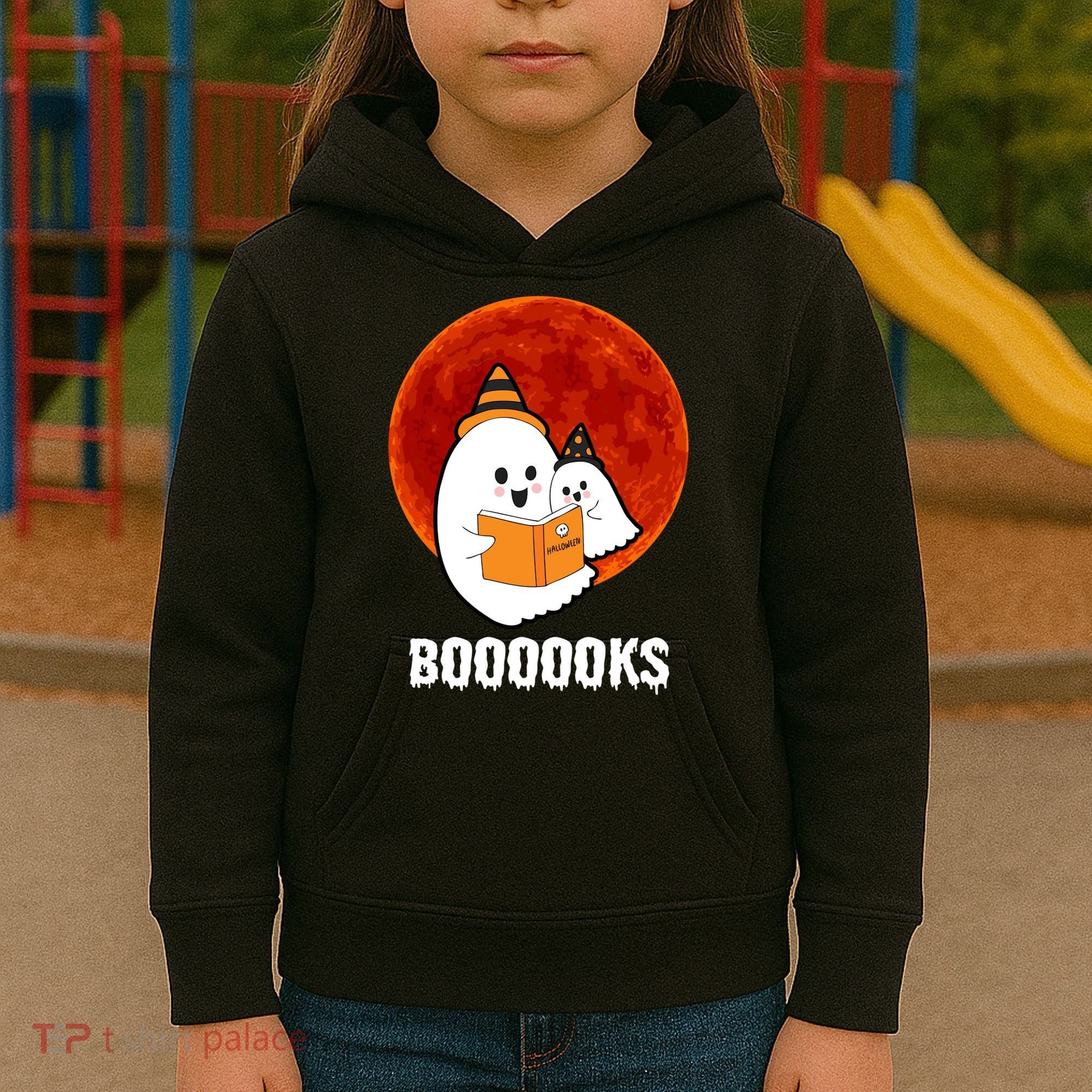 Boooooks Funny Cute Halloween Book Kids Hoodie