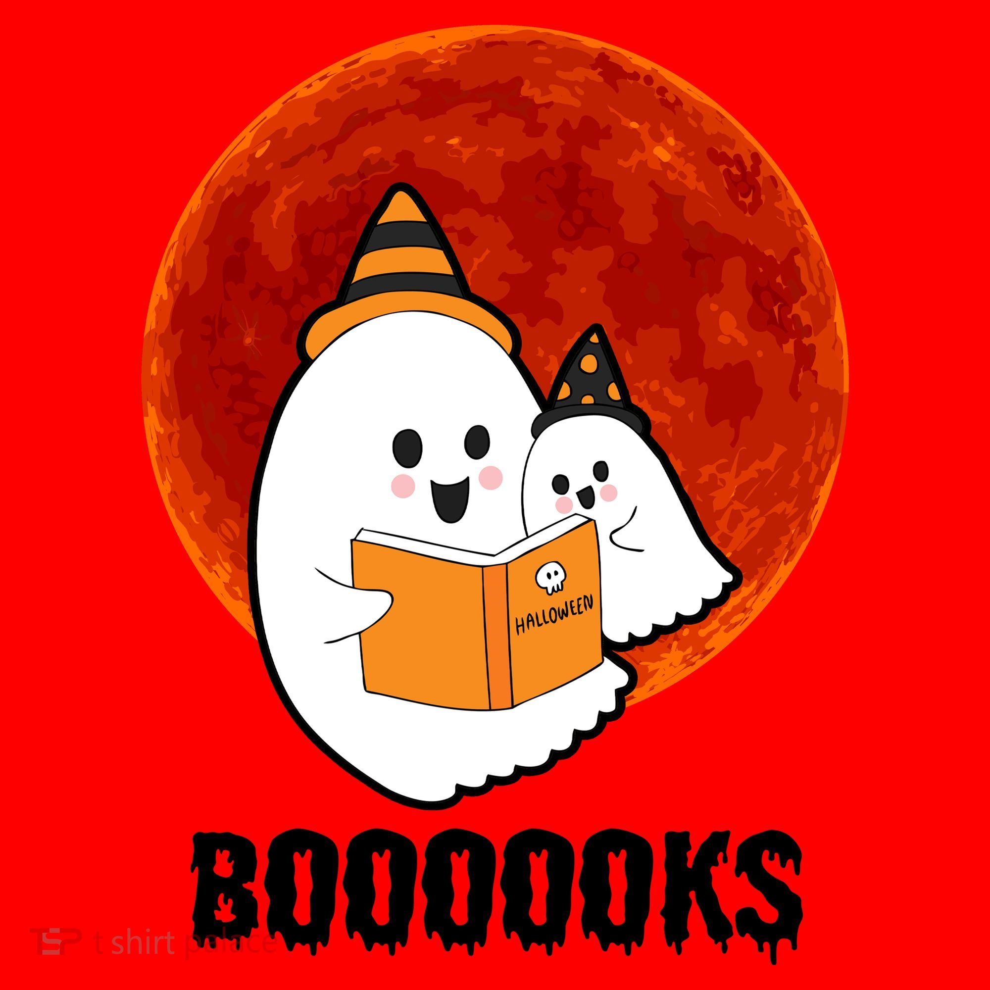 Boooooks Funny Cute Halloween Book Santa Hat