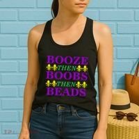Booze then Boobs then Beads Mardi Gras New Orleans Women's Tank Top thumb 2