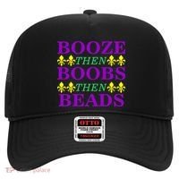 Booze then Boobs then Beads Mardi Gras New Orleans Hat thumb 0
