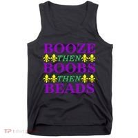 Booze then Boobs then Beads Mardi Gras New Orleans Tank Top thumb 0