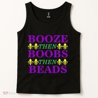 Booze then Boobs then Beads Mardi Gras New Orleans Tank Top thumb 2