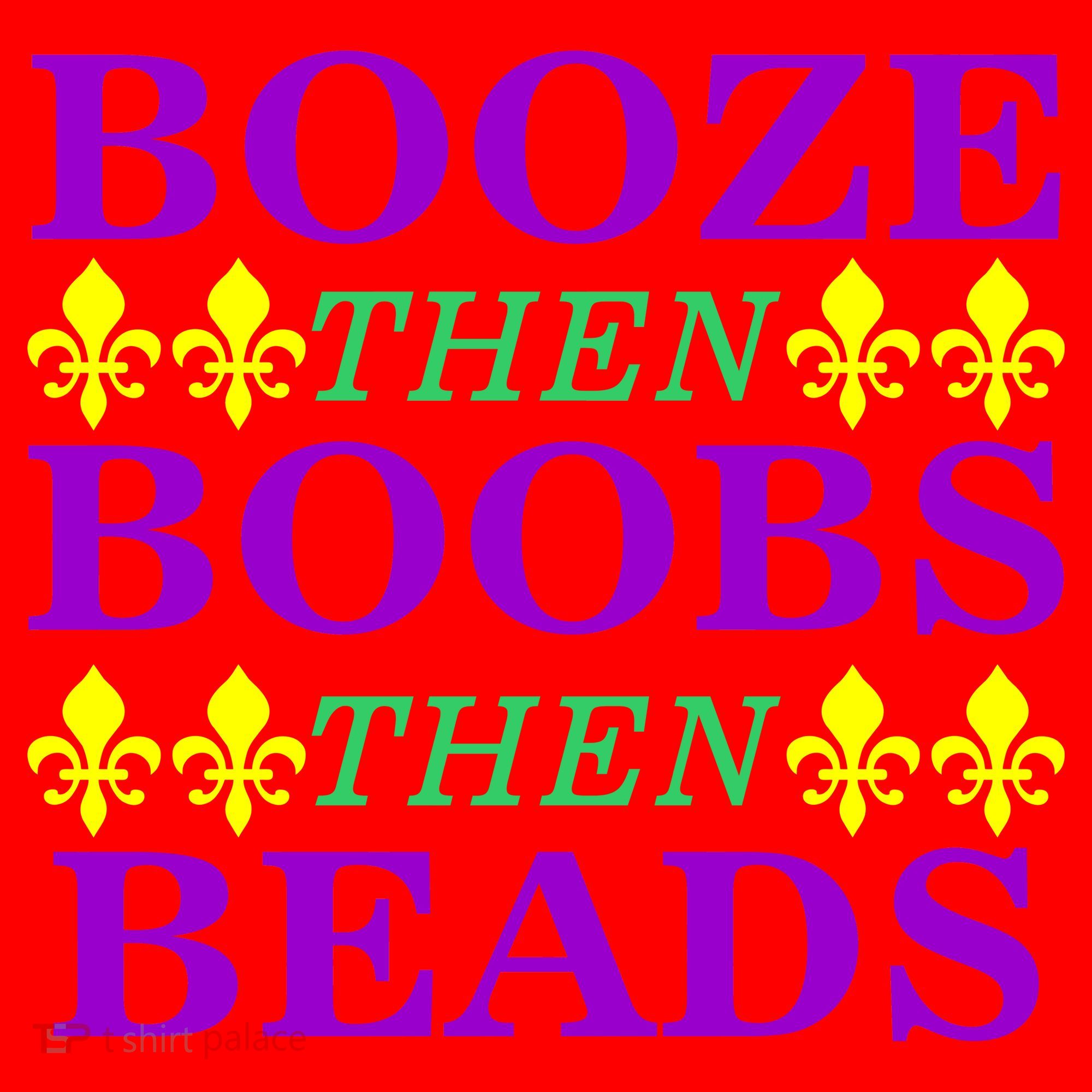 Booze then Boobs then Beads Mardi Gras New Orleans Santa Hat