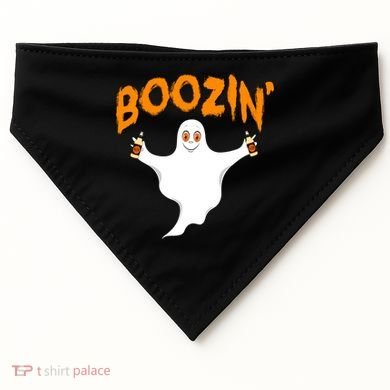 Boozin' Ghost With Beer USA-Made Doggie Bandana