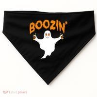 Boozin' Ghost With Beer USA-Made Doggie Bandana thumb 0