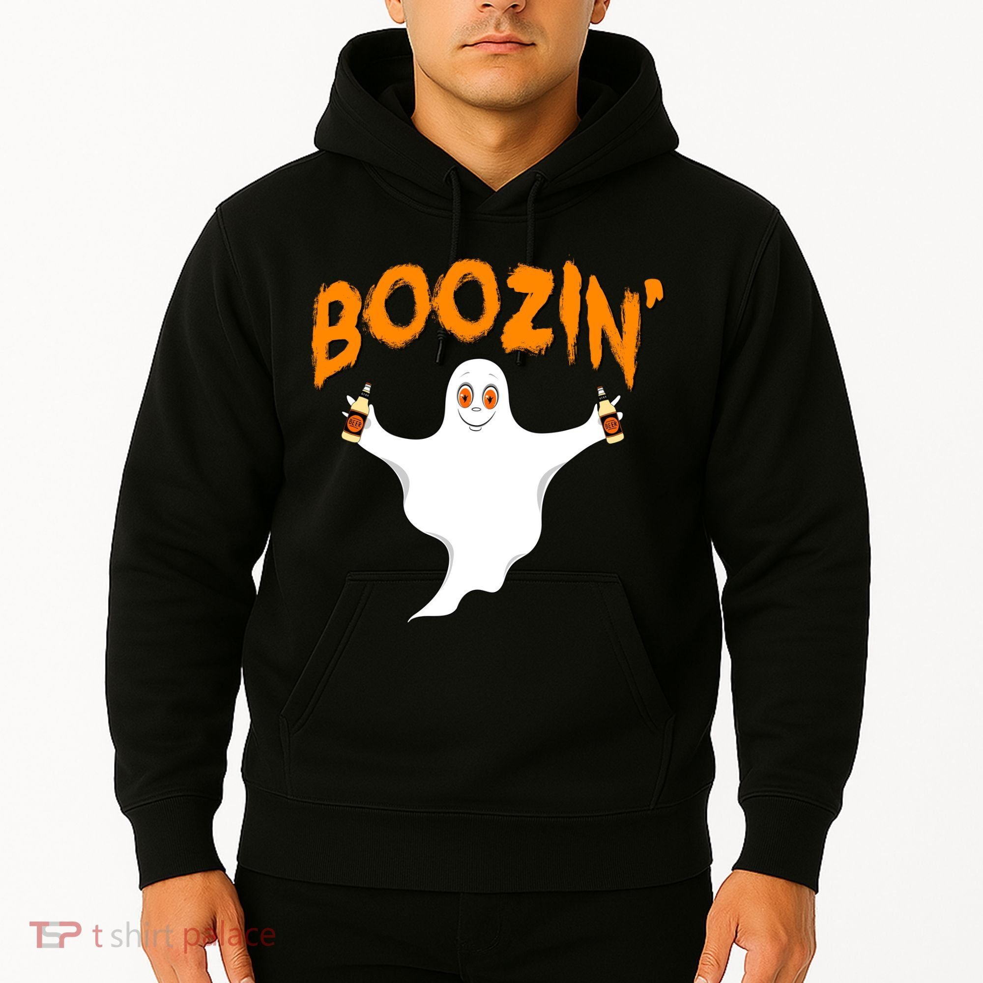 Boozin' Ghost With Beer Hoodie
