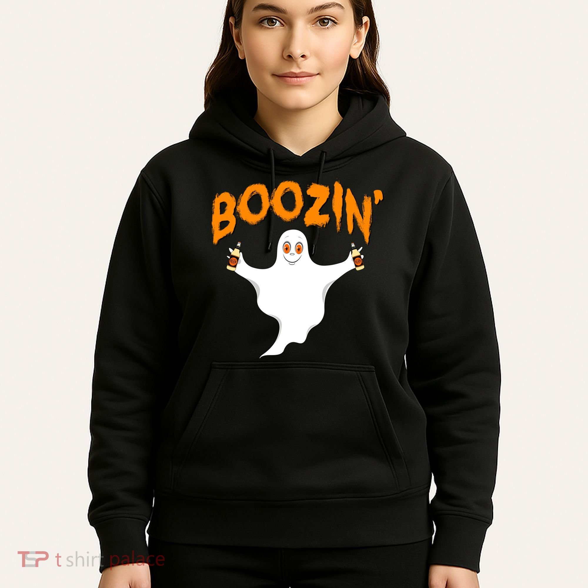 Boozin' Ghost With Beer Hoodie