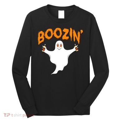 Boozin' Ghost With Beer Long Sleeve Shirt