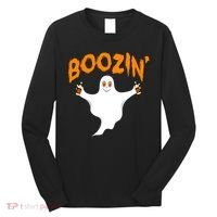 Boozin' Ghost With Beer Long Sleeve Shirt thumb 0