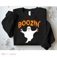 Boozin' Ghost With Beer Sweatshirt thumb 2