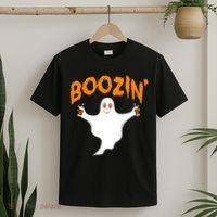 Boozin' Ghost With Beer T-Shirt thumb 2