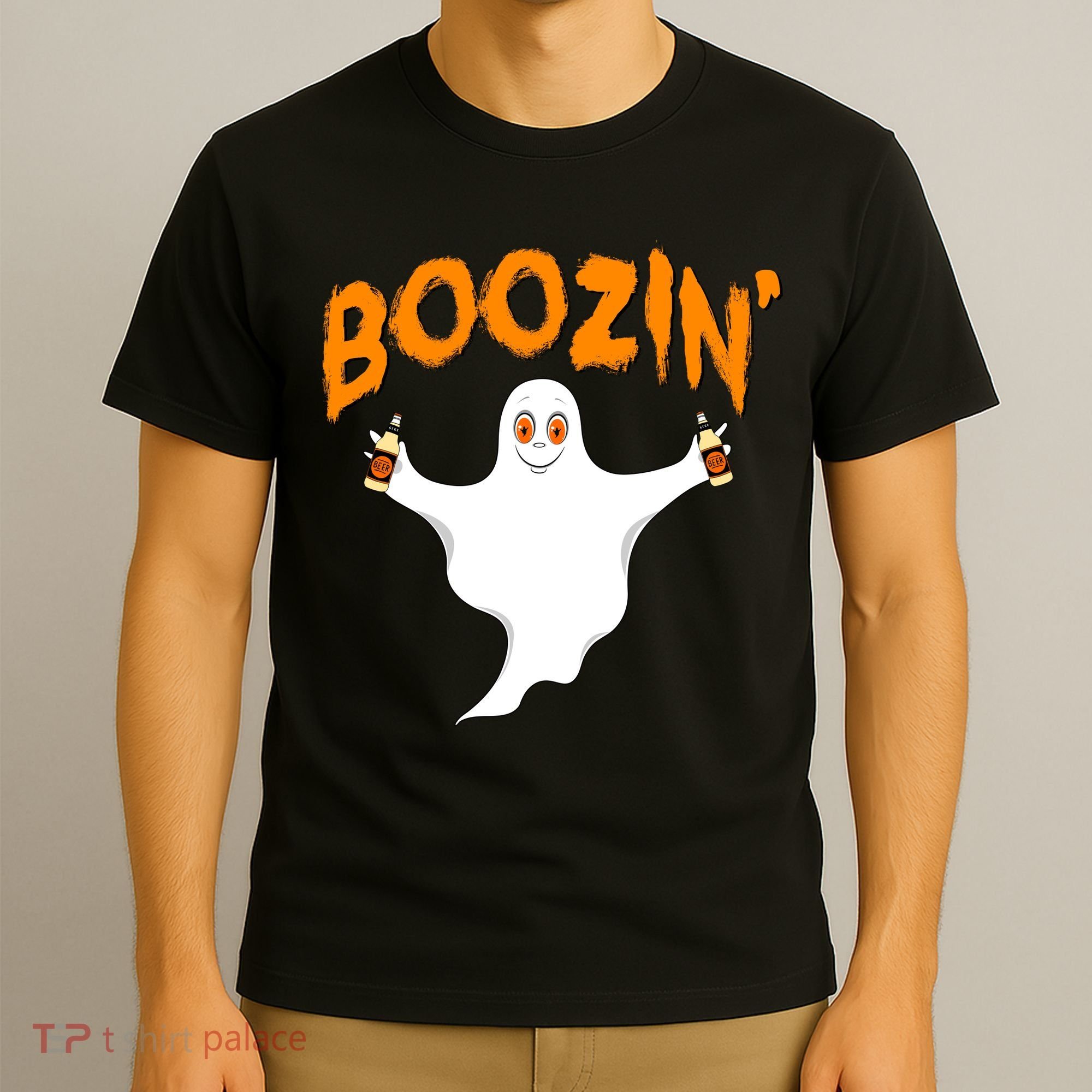 Boozin' Ghost With Beer T-Shirt