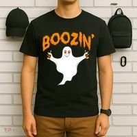 Boozin' Ghost With Beer T-Shirt thumb 6