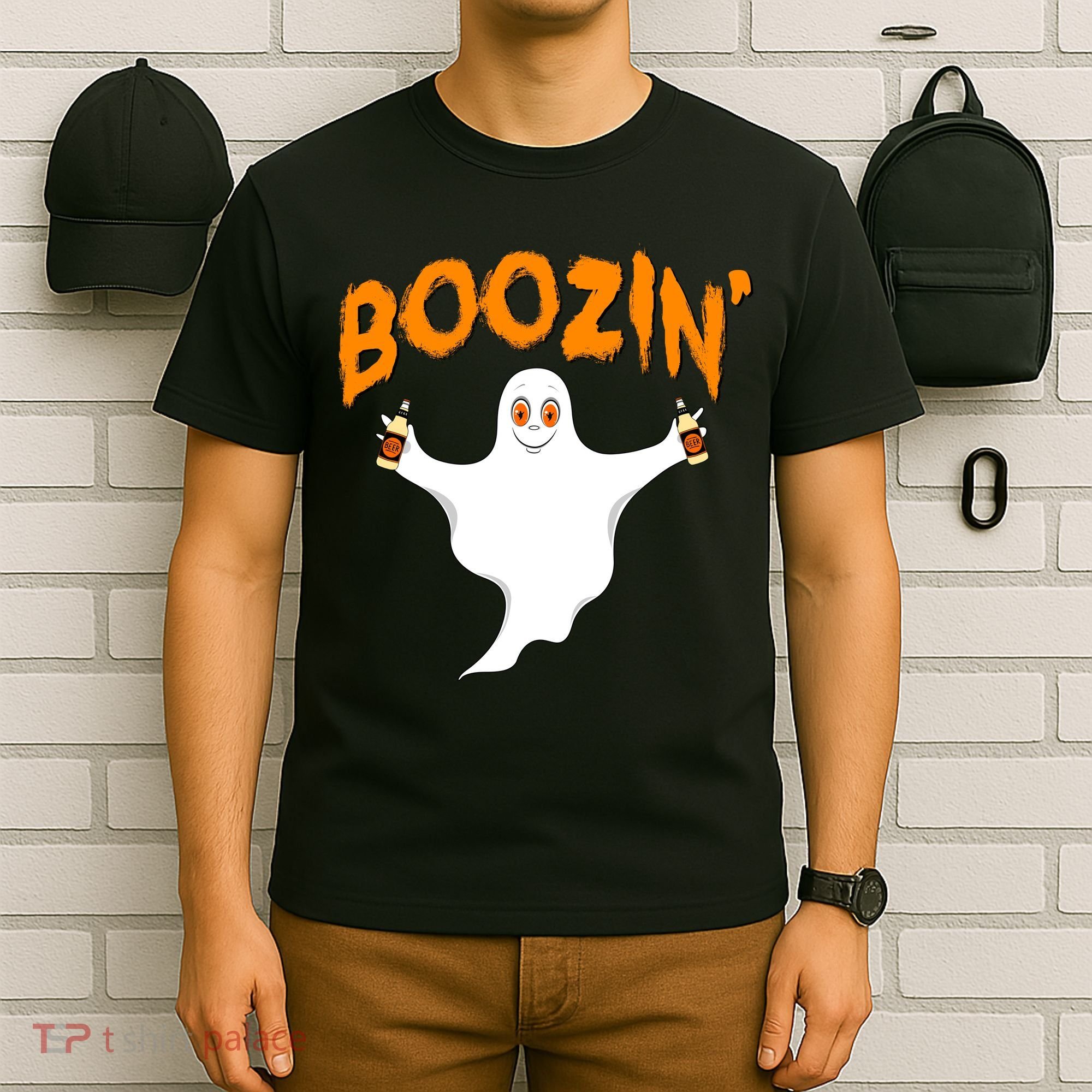 Boozin' Ghost With Beer T-Shirt