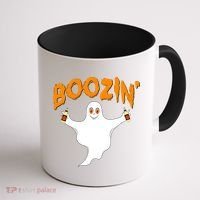 Boozin' Ghost With Beer Coffee Mug thumb 1