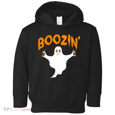 Boozin' Ghost With Beer Toddler Hoodie
