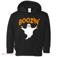 Boozin' Ghost With Beer Toddler Hoodie thumb 0