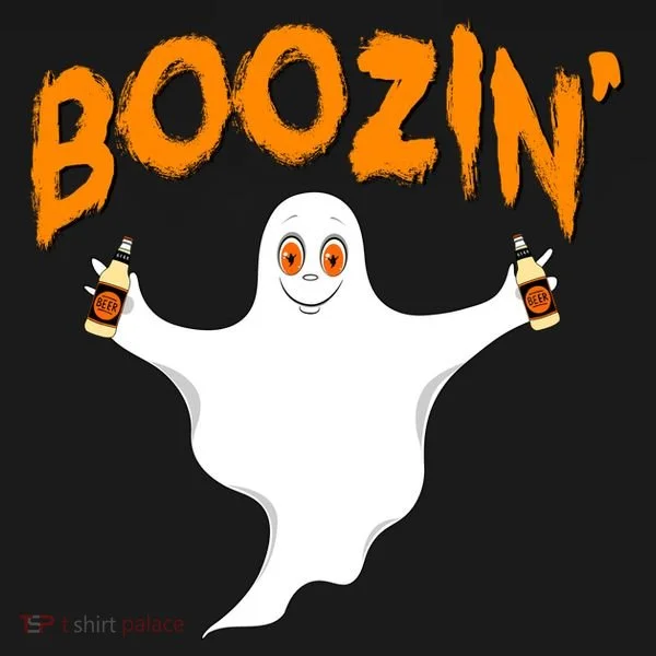 Boozin' Ghost With Beer Toddler Hoodie