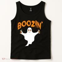 Boozin' Ghost With Beer Tank Top thumb 2