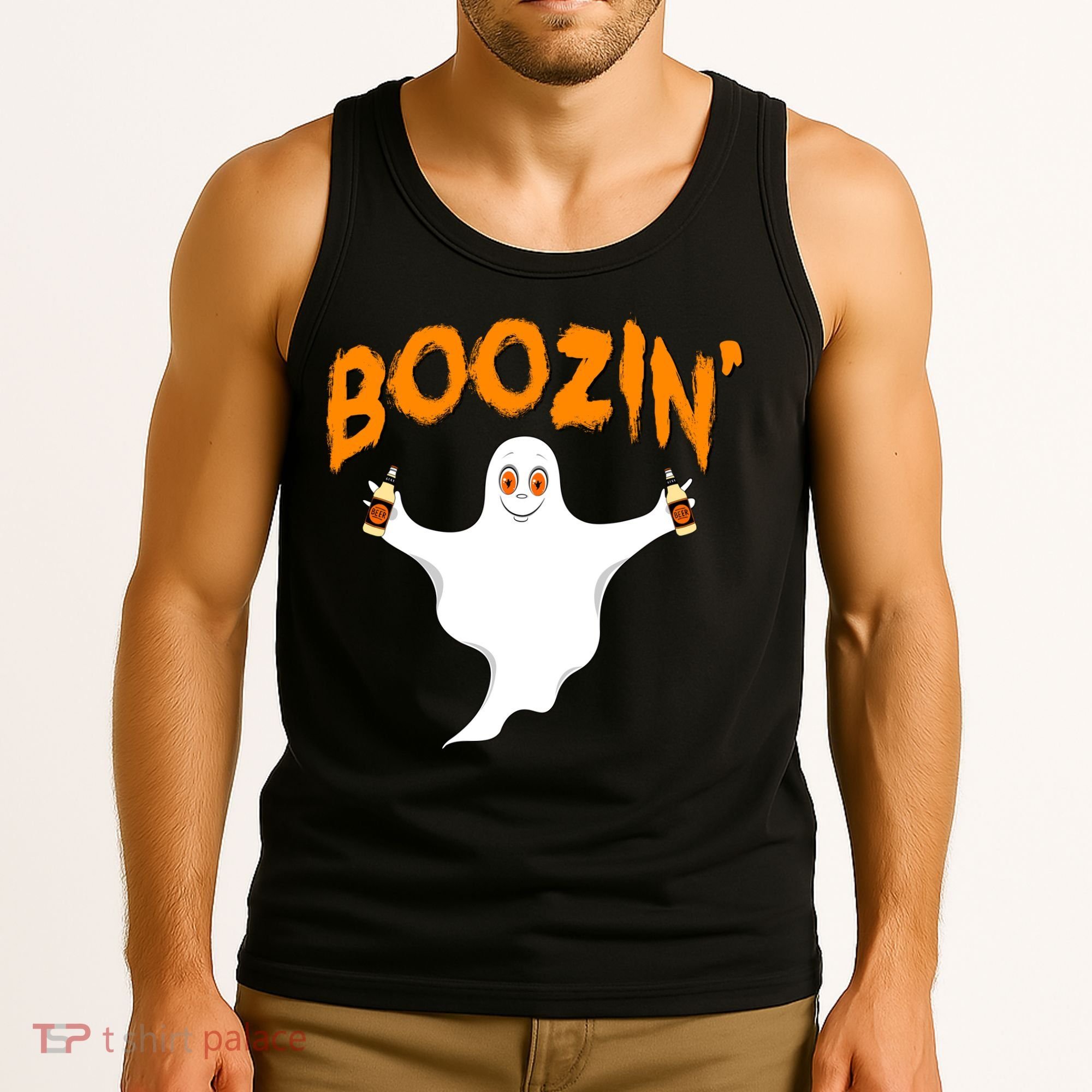 Boozin' Ghost With Beer Tank Top