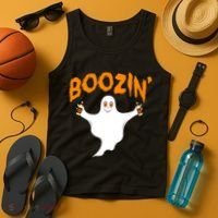 Boozin' Ghost With Beer Tank Top thumb 4