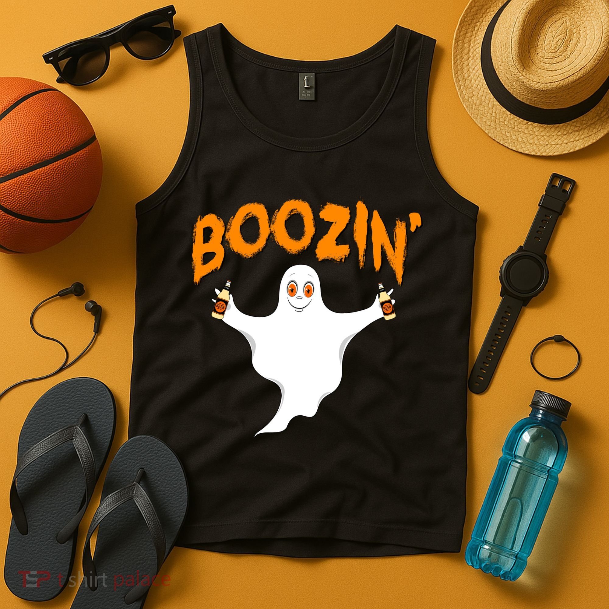 Boozin' Ghost With Beer Tank Top