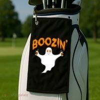 Boozin' Ghost With Beer Golf Towel thumb 2