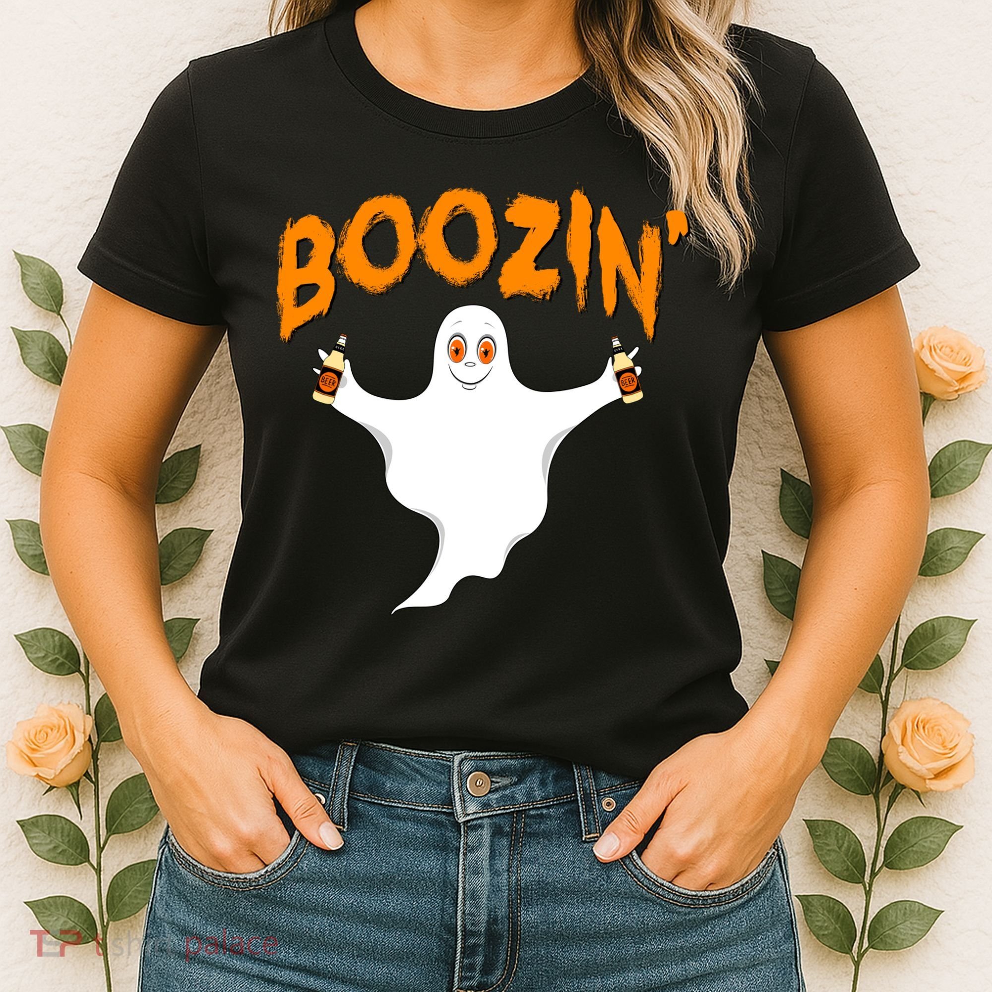 Boozin' Ghost With Beer Women's T-Shirt