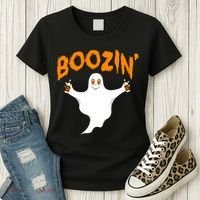 Boozin' Ghost With Beer Women's T-Shirt thumb 3