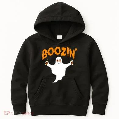 Boozin' Ghost With Beer Kids Hoodie