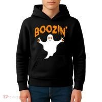 Boozin' Ghost With Beer Kids Hoodie thumb 4