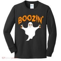 Boozin' Ghost With Beer Kids Long Sleeve Shirt thumb 0