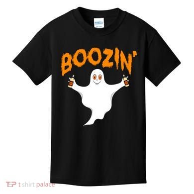 Boozin' Ghost With Beer Kids T-Shirt