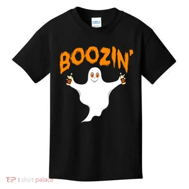 Boozin' Ghost With Beer Kids T-Shirt