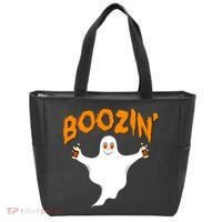 Boozin' Ghost With Beer Tote Bag thumb 0
