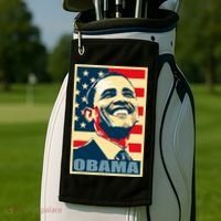 Barack Obama President 44 American Flag Happy Democrat Golf Towel thumb 2