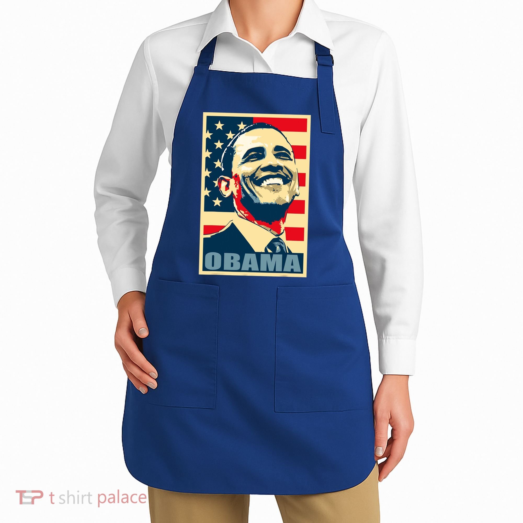 Barack Obama President 44 American Flag Happy Democrat Apron