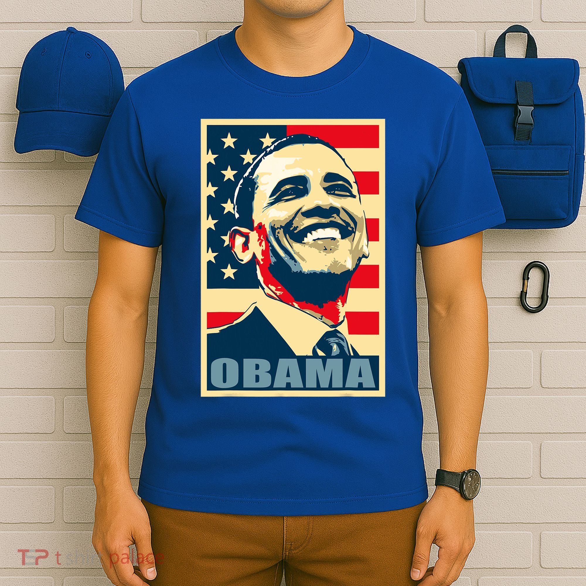 Barack Obama President 44 American Flag Happy Democrat T-Shirt