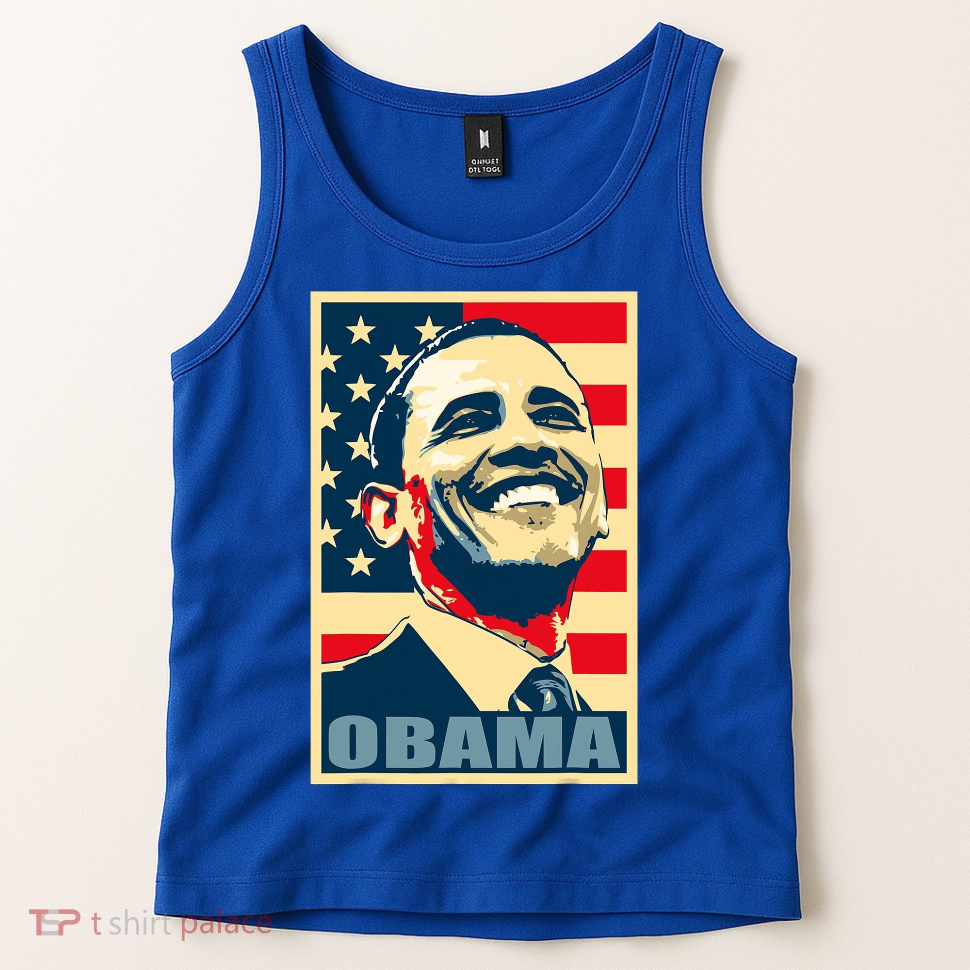 Barack Obama President 44 American Flag Happy Democrat Tank Top