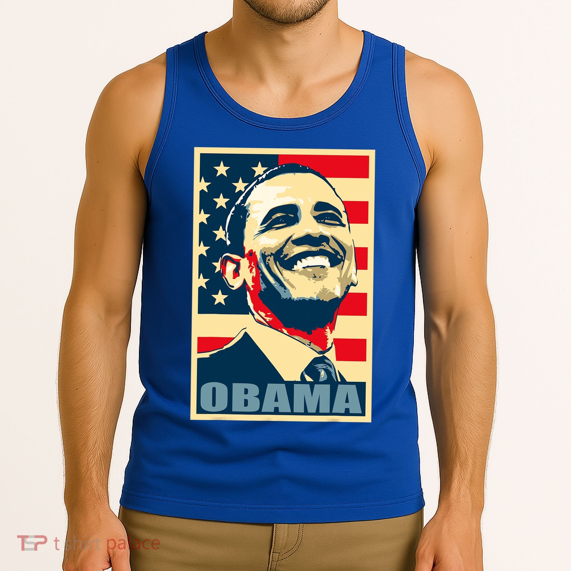 Barack Obama President 44 American Flag Happy Democrat Tank Top