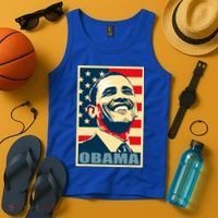 Barack Obama President 44 American Flag Happy Democrat Tank Top thumb 4
