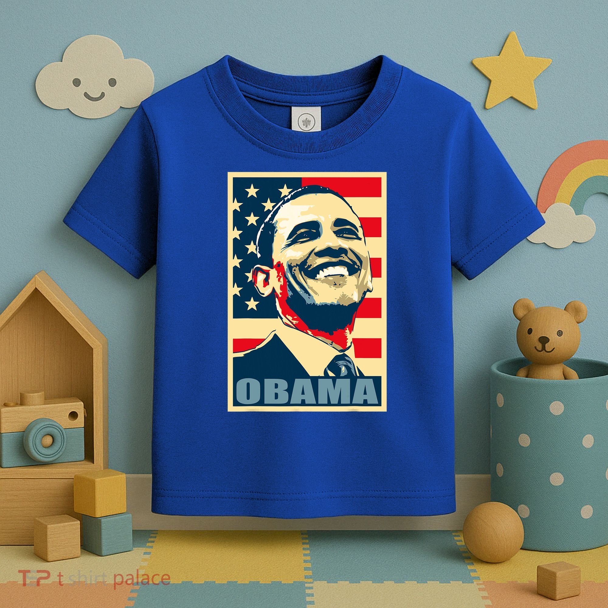 Barack Obama President 44 American Flag Happy Democrat Toddler T-Shirt