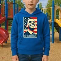 Barack Obama President 44 American Flag Happy Democrat Kids Hoodie thumb 2