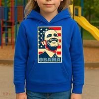 Barack Obama President 44 American Flag Happy Democrat Kids Hoodie thumb 3