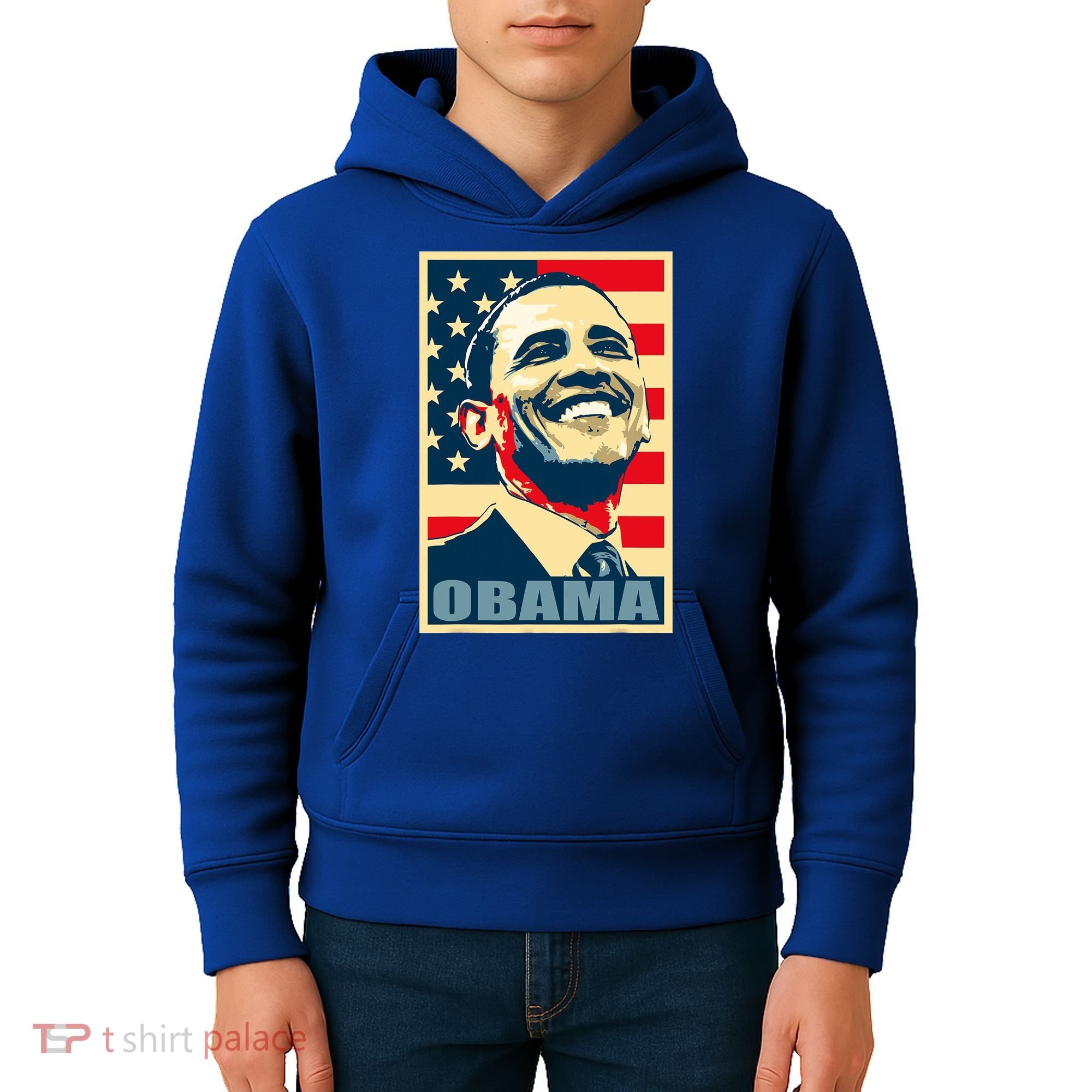Barack Obama President 44 American Flag Happy Democrat Kids Hoodie