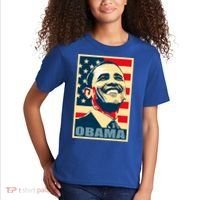 Barack Obama President 44 American Flag Happy Democrat Kids T-Shirt thumb 2