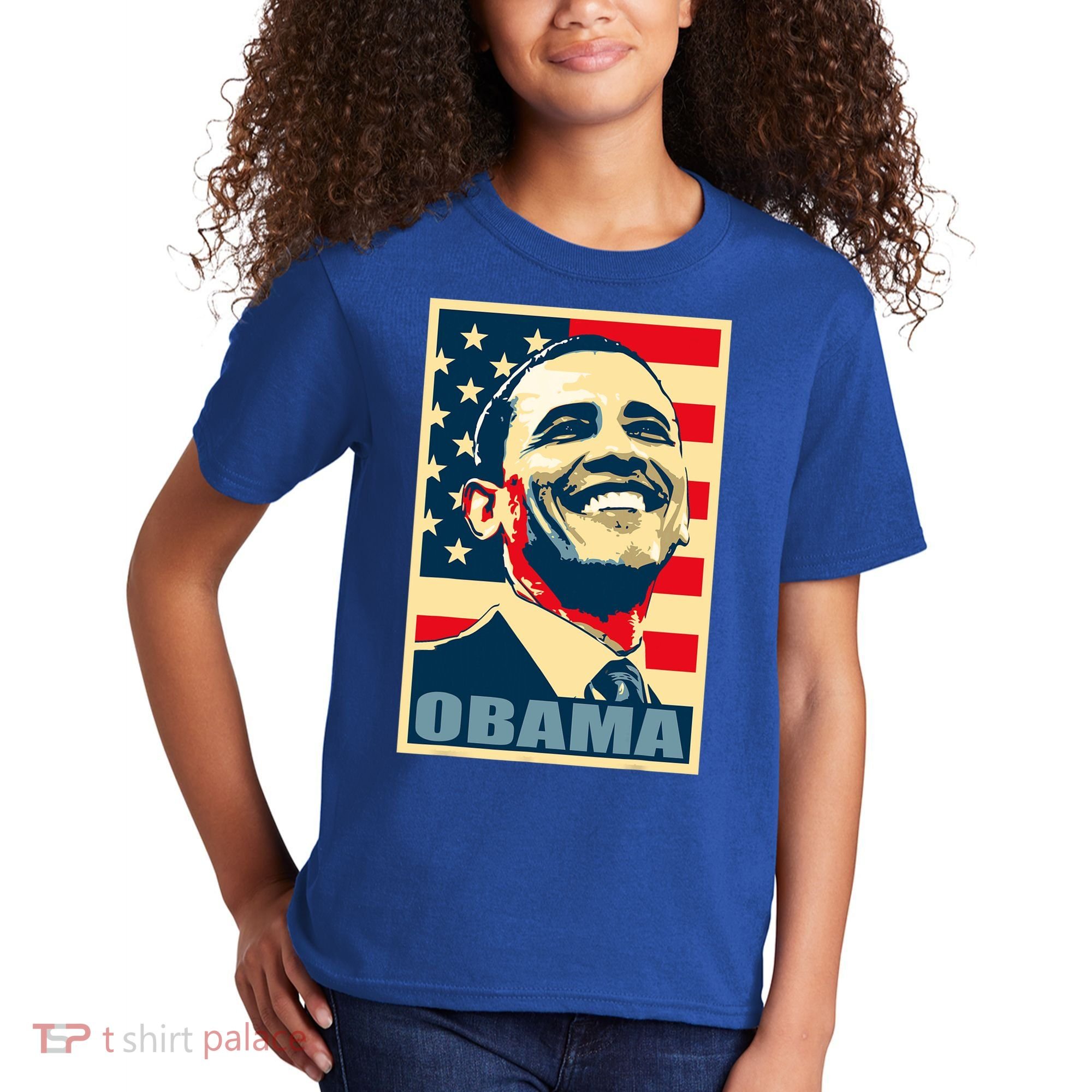Barack Obama President 44 American Flag Happy Democrat Kids T-Shirt