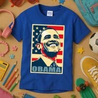 Barack Obama President 44 American Flag Happy Democrat Kids T-Shirt thumb 3