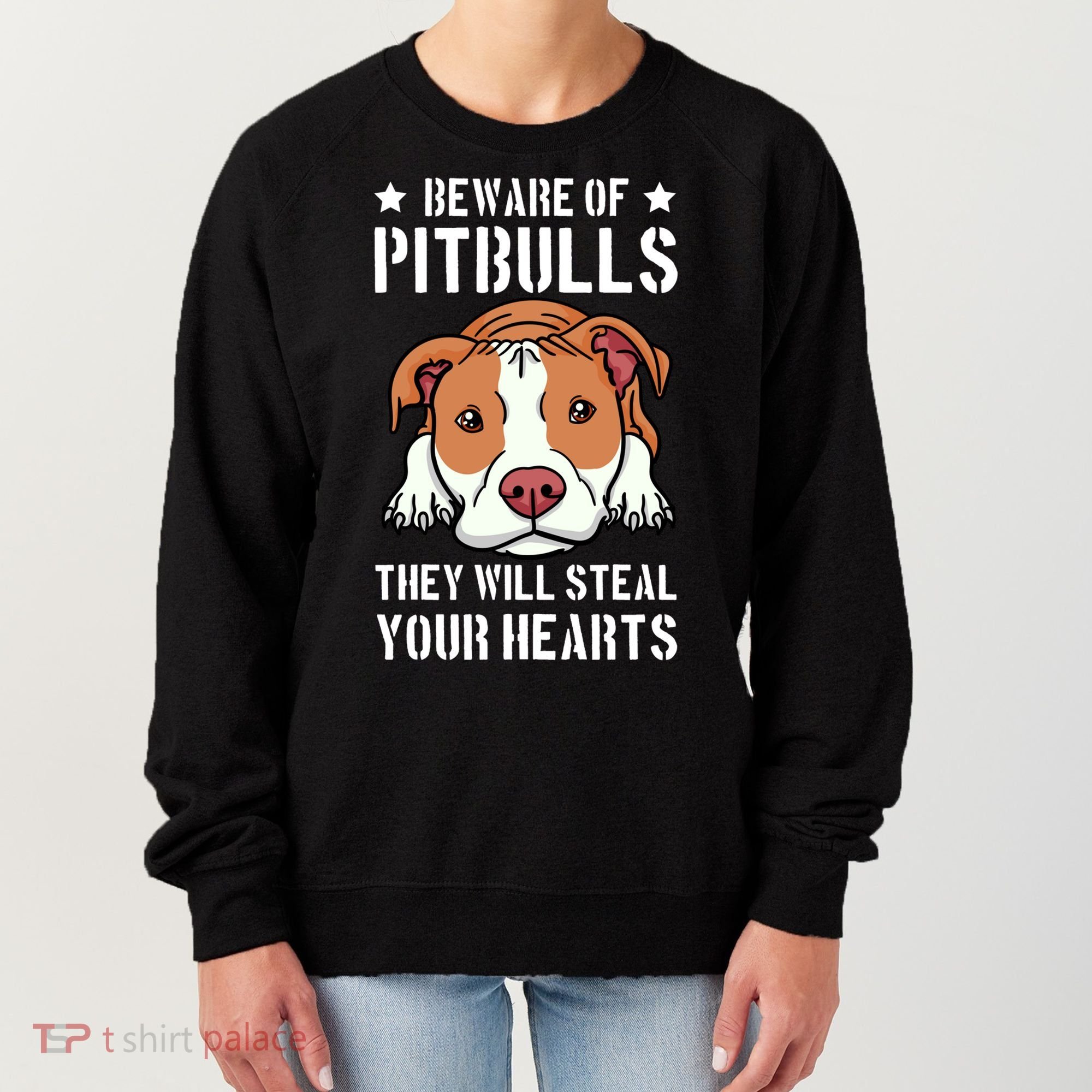 Beware Of Pitbull They Will Still Your Heart Pit Bull Pibble Cute Gift Women's Sweatshirt